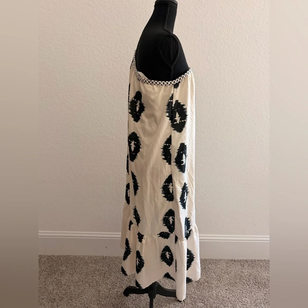 Asymmetrical One-Shoulder Ikat Print Midi Dress | Boho Chic